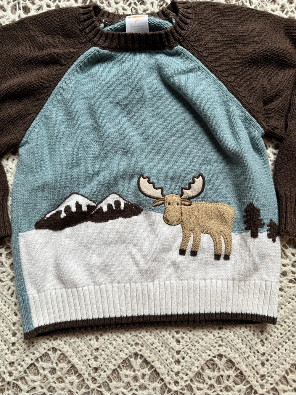 Vintage Gymboree 2T Boy Knit Sweaters 2005 Construction & Winter 3D Details